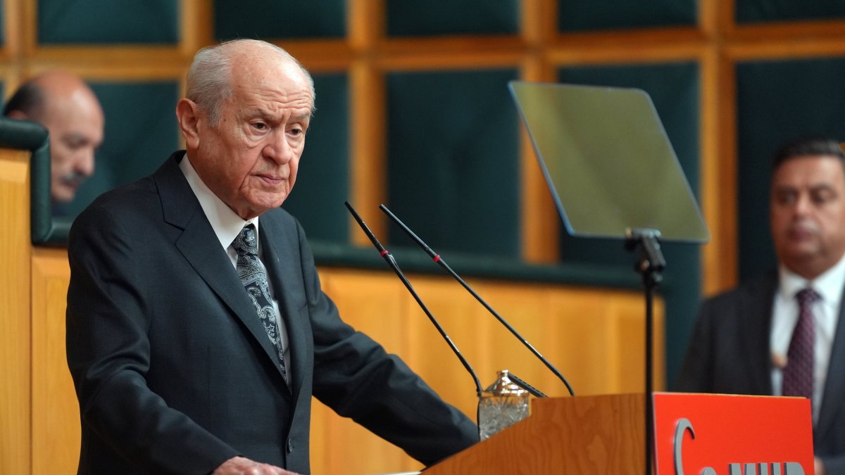 MHP Chair Devlet Bahçeli addresses the parliamentary group meeting of his party, Ankara, Türkiye, June 2, 2026. (AA Photo)