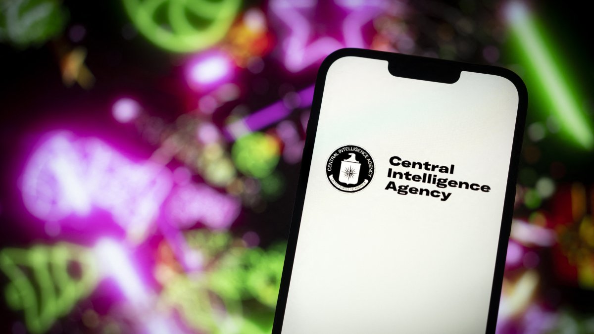 The CIA Central Intelligence Agency logo is seen in this photo illustration, in Warsaw, Poland, Nov. 23, 2023. (NurPhoto via AFP)