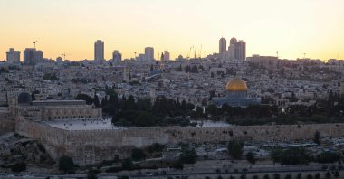 This picture taken from the Mount of Olives shows a view of the Al-Aqsa Mosque compound and its Dome of the Rock in Jerusalem's Old City, May 22, 2026. (AFP Photo)