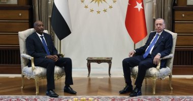 President Recep Tayyip Erdoğan meets Sudan's Sovereignty Council Chairman Abdel Fattah al-Burhan in Ankara, June 2, 2026. (DHA Photo)