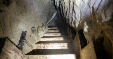 A stairway of a cross-border drug tunnel between U.S. and Mexico, with location given as between Otay Mesa, California, U.S., and Tijuana, Mexico in this handout image released June 1, 2026. (US Attorney's Office for the Southern District of California/Handout via Reuters)