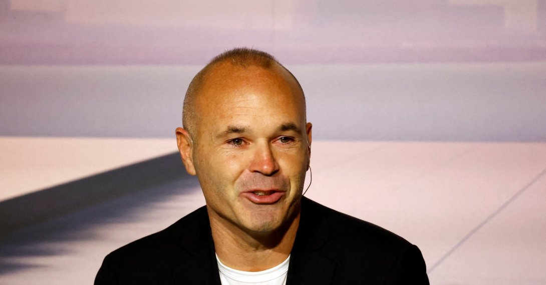 Former Barcelona and Spain footballer Andres Iniesta during a press conference, Barcelona, Spain, Oct. 8, 2024. (Reuters Photo)