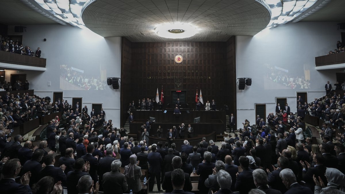 President Recep Tayyip Erdoğan addresses a parliamentary group meeting of AK Party, Ankara, Türkiye, May 20, 2026. (AA Photo)