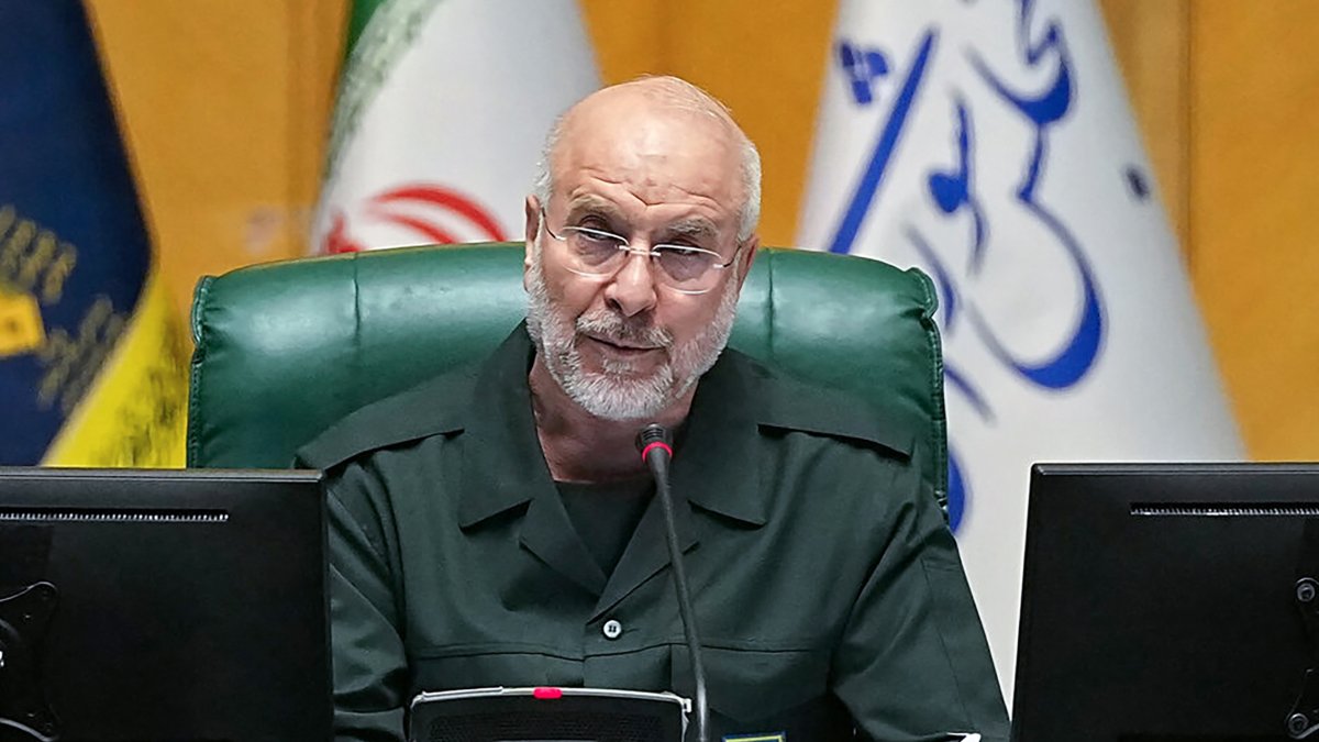 Iran’s Parliament Speaker Mohammad Bagher Ghalibaf, dressed in an IRGC uniform, chairs a session in Tehran, Feb. 1, 2026. (AFP Photo)
