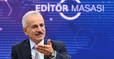 Transport and Infrastructure Minister Abdulkadir Uraloğlu gestures during an interview with Anadolu Agency (AA), Ankara, Türkiye, June 3, 2026. (AA Photo)