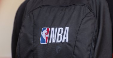 The NBA logo is visible at the FIBA 3x3 World Cup 2026 venue, Warsaw, Poland, June 1, 2026. (Getty Images Photo)