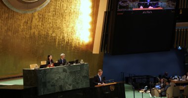 German Foreign Minister Johann Wadephul speaks at the 84th plenary meeting in the General Assembly Hall at U.N. headquarters in New York City, U.S., June 1, 2026.  (Reuters Photo)