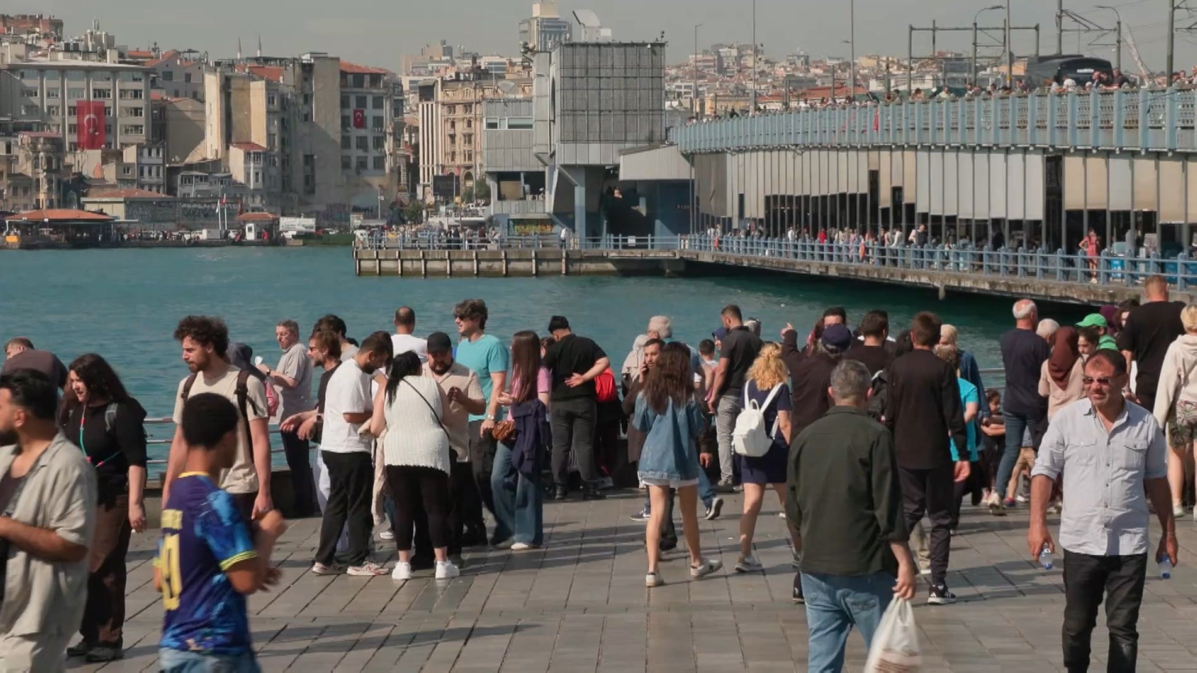 People are seen walking in Eminönü neighborhood of Istanbul on the last day of Eid holiday, Türkiye, June 1, 2026. (DHA Photo)
