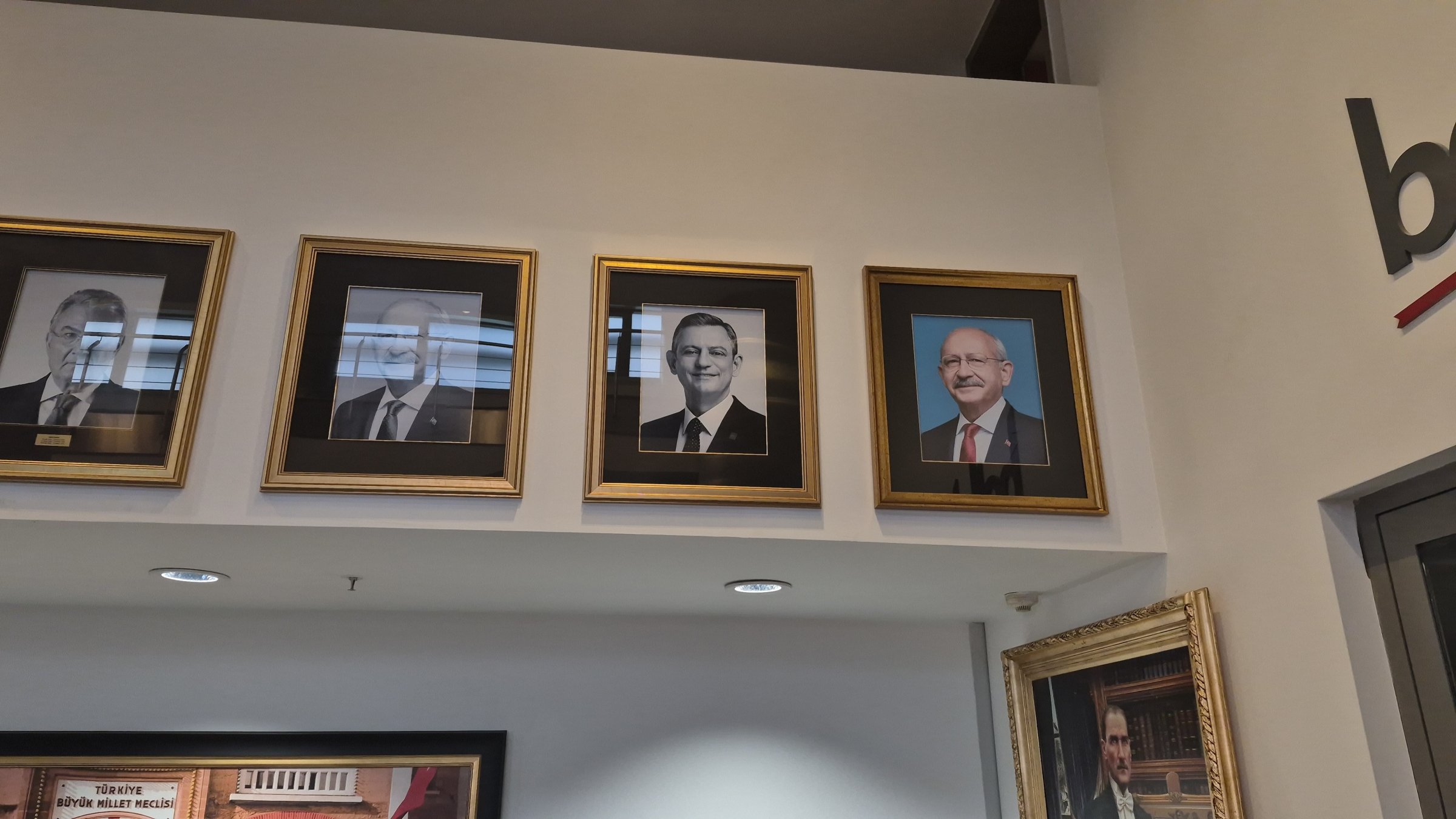 Kemal Kılıçdaroğlu's portrait is rehung at CHP headquarters after a court ruling restored him to the leadership of Türkiye's main opposition Republican People's Party (CHP), Ankara, Türkiye, June 25, 2026. (IHA Photo)