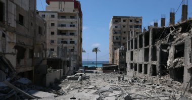 As destroyed buildings after an Israeli airstrike are seen in the photo, the Lebanese Ministry of Health said that Israeli attacks across Lebanon have killed more than 3,435 people and injured more than 10,400, since renewed hostilities between Israel and Hezbollah began, Tyre, Lebanon, June 2, 2026. (EPA Photo)
