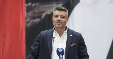 Fenerbahçe President Sadettin Saran speaks during the club’s traditional Eid al-Adha greeting ceremony held at the Fenerbahçe Faruk Ilgaz Facilities, Istanbul, Türkiye, May 30, 2026. (AA Photo)
