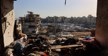 Damaged interiors of a residential building are pictured after an Israeli strike in Gaza City, Palestine, June 4, 2026. (AFP Photo)