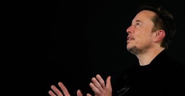 Tesla and SpaceX's CEO Elon Musk reacts during an in-conversation event with then-British Prime Minister Rishi Sunak, London, Britain, Nov. 2, 2023. (Reuters Photo)
