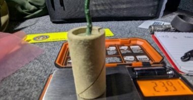 This undated photo provided by the Sacramento County Sheriff's Office on Tuesday, June 2, 2026, shows explosive materials confiscated from a man who prosecutors say attempted to carry them through a Sacramento International Airport security checkpoint. (Sacramento County Sheriff's Office via AP)