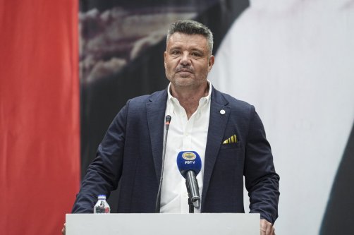 Fenerbahçe President Sadettin Saran speaks during the club’s traditional Eid al-Adha greeting ceremony held at the Fenerbahçe Faruk Ilgaz Facilities, Istanbul, Türkiye, May 30, 2026. (AA Photo)
