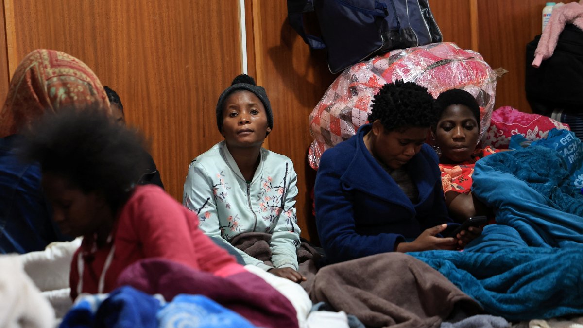 Displaced migrants shelter in a hall following an escalation in anti-immigrant protests that heightened fears among foreign communities, Kleinmond, South Africa, June 3, 2026. (Reuters Photo)
