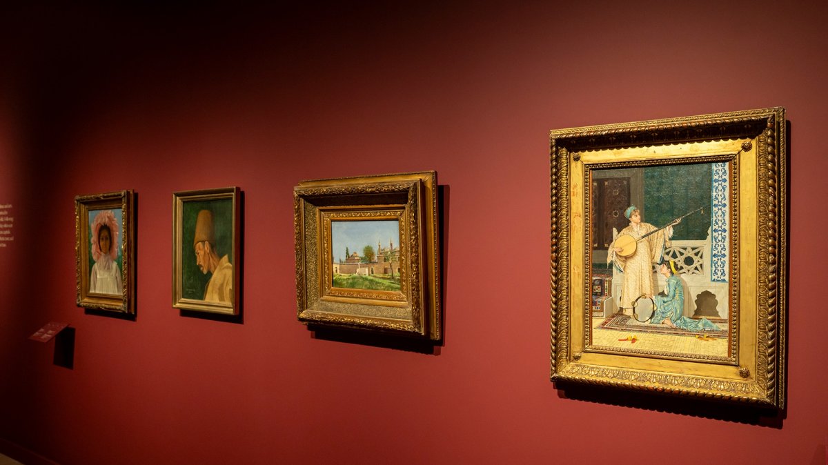 Paintings by Osman Hamdi Bey on display at the Pera Museum. (Photo courtesy of Pera Museum)