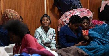 Displaced migrants shelter in a hall following an escalation in anti-immigrant protests that heightened fears among foreign communities, Kleinmond, South Africa, June 3, 2026. (Reuters Photo)