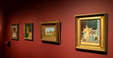 Paintings by Osman Hamdi Bey on display at the Pera Museum. (Photo courtesy of Pera Museum)