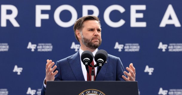 U.S. Vice President JD Vance delivers the commencement address for the graduating class of the United States Air Force Academy in Colorado Springs, Colorado, U.S., May 28, 2026.  (Reuters Photo)