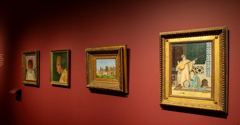 Paintings by Osman Hamdi Bey on display at the Pera Museum. (Photo courtesy of Pera Museum)