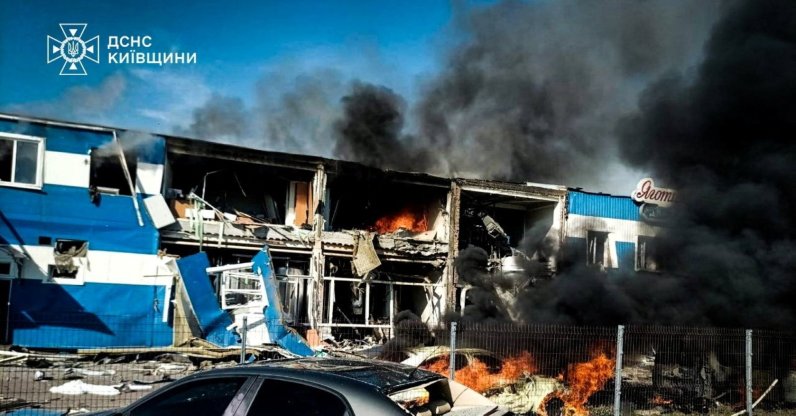 The site of a dairy plant hit by a Russian drone strike, amid Russia's attack on Ukraine, Kyiv, Ukraine, June 5, 2026. (Reuters Photo)