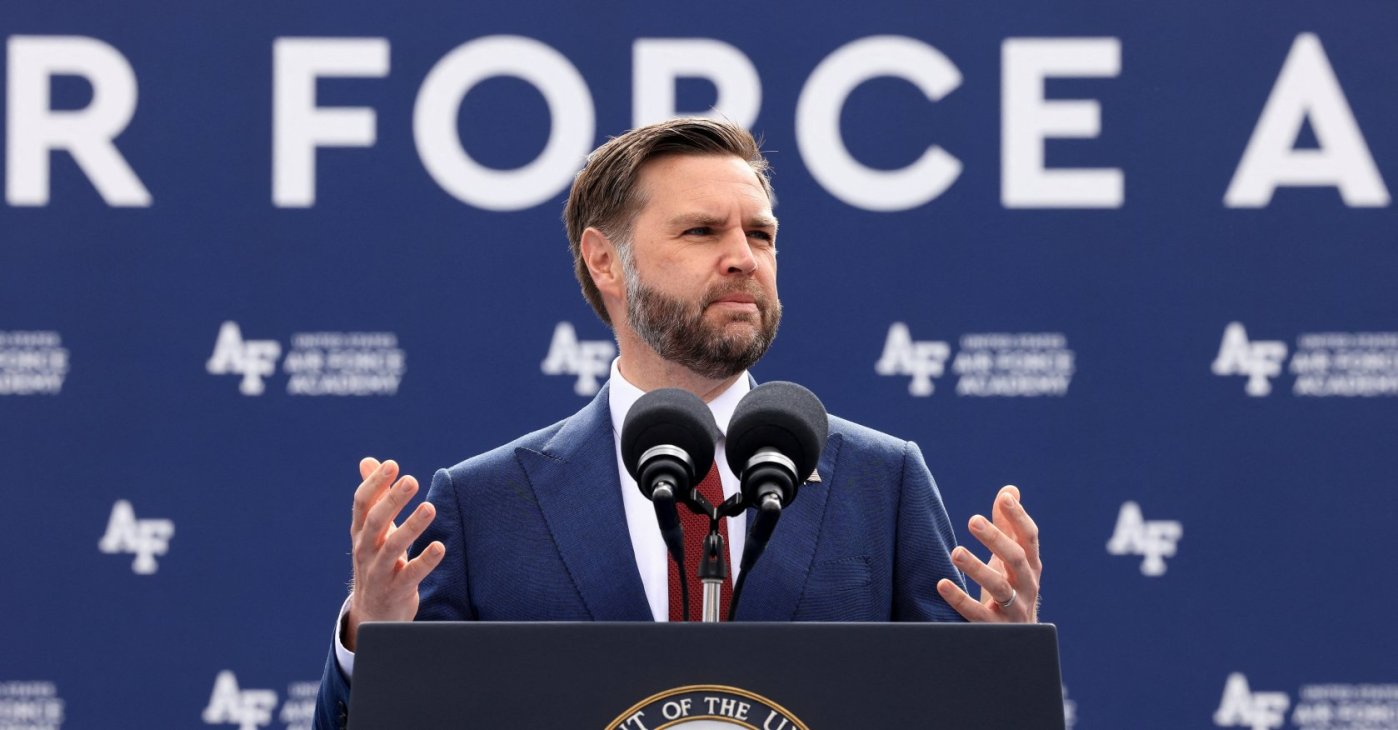 U.S. Vice President JD Vance delivers the commencement address for the graduating class of the United States Air Force Academy in Colorado Springs, Colorado, U.S., May 28, 2026.  (Reuters Photo)