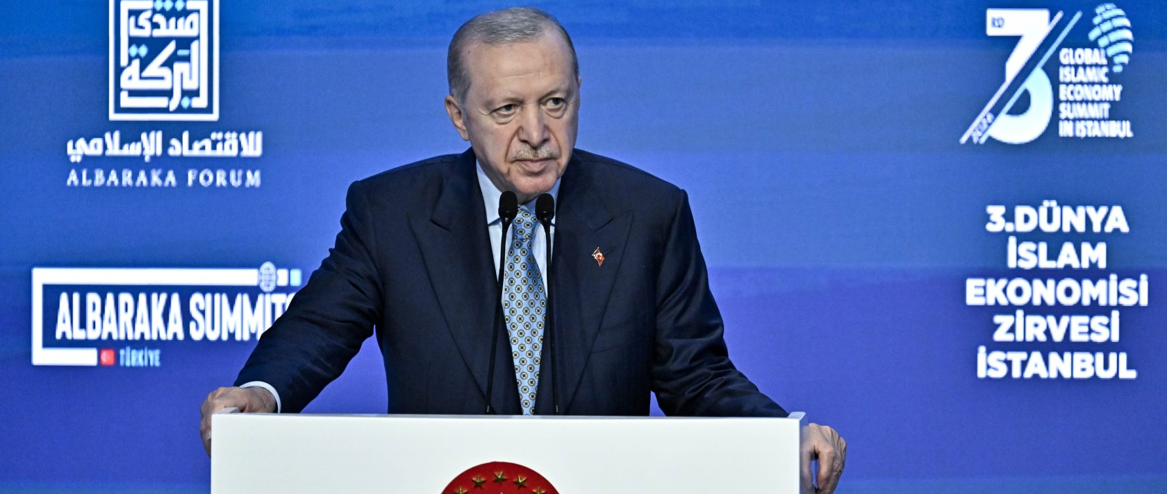 President Recep Tayyip Erdoğan speaks at the 3rd Global Islamic Economy Summit, Istanbul, Türkiye, June 6, 2026. (AA Photo)
