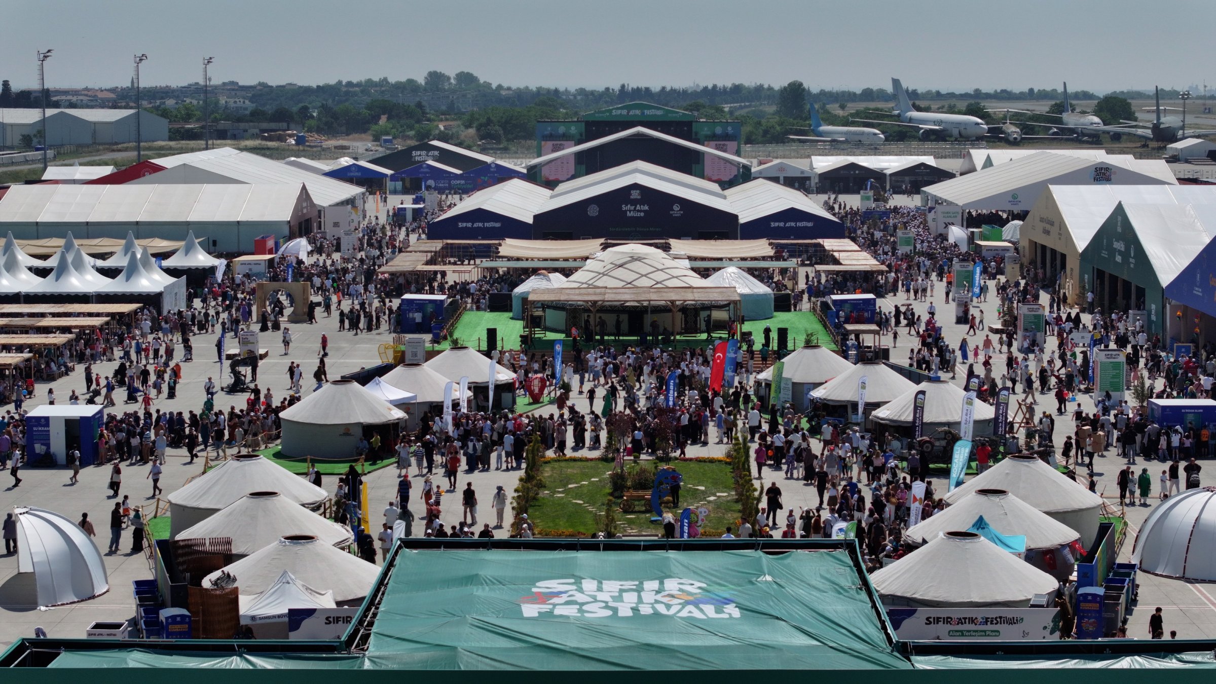 Visitors attend the Zero Waste Festival at Atatürk Airport, Istanbul, Türkiye, June 6, 2026. (AA Photo)