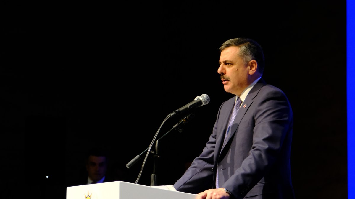 Interior Minister Mustafa Çiftçi speaks at the event, Çorum, central Türkiye, June 6, 2026. (AA Photo)