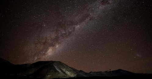 A night photo shows the Milky Way over the Los Azules Copper Mining Project in the Andes mountain range in Calingasta, San Juan province, Argentina, April 21, 2026. (AFP Photo)