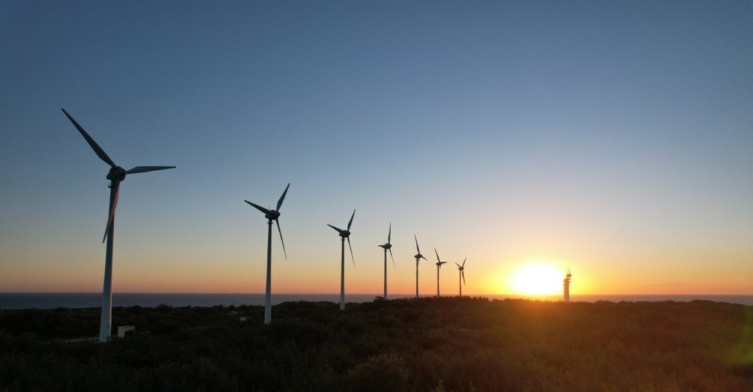 Wind turbines are seen in the Bozcaada district of Çanakkale province, northwestern Türkiye, Oct. 9, 2022. (Shutterstock Photo)