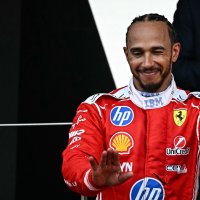 Second-placed Ferrari's British driver Lewis Hamilton celebrates on the podium after competing in the Monaco Formula 1 Grand Prix at the Monaco street circuit, Monaco, June 7, 2026. (AFP Photo)
