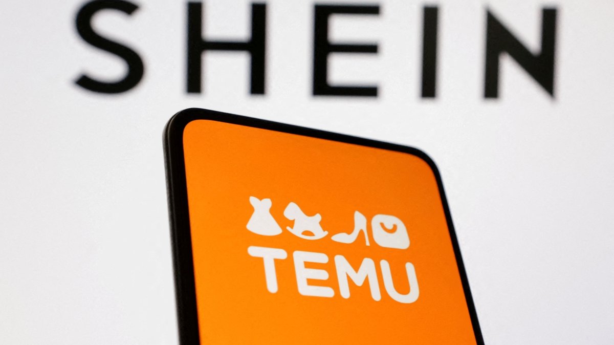 Shein and Temu logos are seen in this illustration taken Aug. 22, 2024. (Reuters Photo)