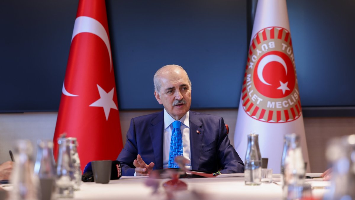 Parliament Speaker Numan Kurtulmuş meets with representatives of the Syriac community during an official visit in Stockholm, Sweden, June 5, 2026. (AA Photo)