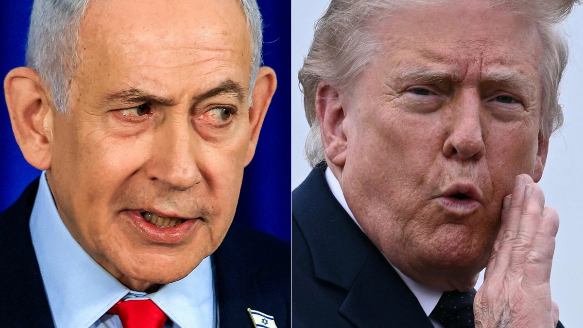 This combination of pictures created on June 3, 2026 shows Israeli Prime Minister Benjamin Netanyahu in Jerusalem on March 19, 2026 and U.S. President Donald Trump in Morristown, New Jersey, on May 22, 2026. (AFP Photo)
