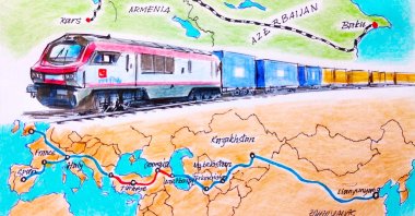 "By strengthening links between Asia and Europe, the modernized Baku-Tbilisi-Kars railway reinforces the Middle Corridor’s position as one of the most promising transport routes of the 21st century." (Illustration by Erhan Yalvaç)