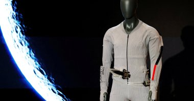 The inner-layer liquid cooling and ventilation garment designed by Prada and Axiom Space is unveiled at a press event, New York City, U.S., June 7, 2026. (Reuters Photo)