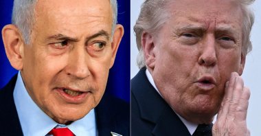 This combination of pictures created on June 3, 2026 shows Israeli Prime Minister Benjamin Netanyahu in Jerusalem on March 19, 2026 and U.S. President Donald Trump in Morristown, New Jersey, on May 22, 2026. (AFP Photo)