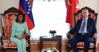 President Recep Tayyip Erdoğan meets with Venezuela's Acting President Delcy Rodriguez in Istanbul, June 8, 2026. (AA Photo)