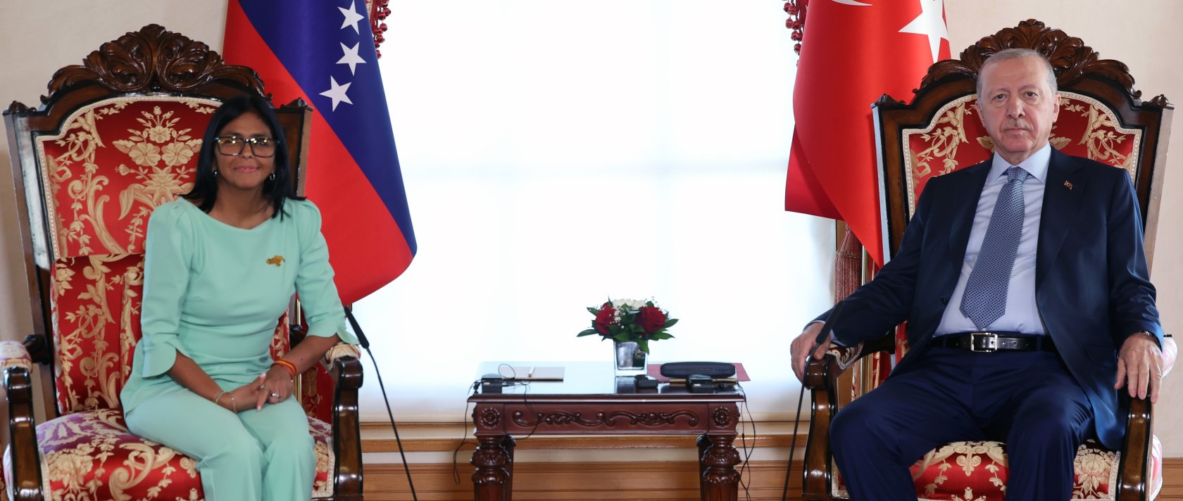President Recep Tayyip Erdoğan meets with Venezuela's interim President Delcy Rodriguez in Istanbul, June 8, 2026. (AA Photo)