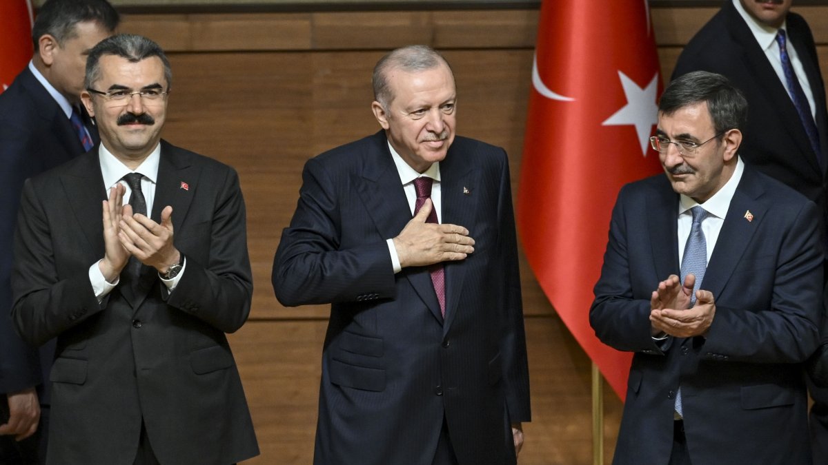 President Recep Tayyip Erdoğan greets the audience at the National Security Conference, Ankara, Türkiye, June 9, 2026. (AA Photo)