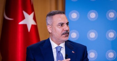 Foreign Minister Hakan Fidan speaks during an interview with the South Korea-based JTBC television channel, Seoul, South Korea, June 7, 2026. (IHA Photo)