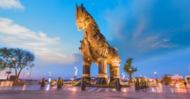 A Trojan horse prop made for the movie "Troy" and later donated to the city of Çanakkale, Türkiye, Oct. 20, 2014. (Shutterstock Photo)