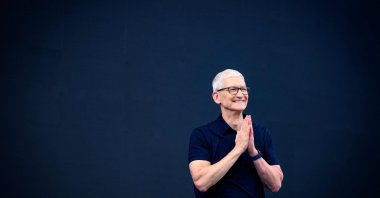 Apple CEO Tim Cook speaks at his final Apple Worldwide Developers Conference (WWDC) at Apple Park, Cupertino, California, U.S., June 8, 2026. (AFP Photo)