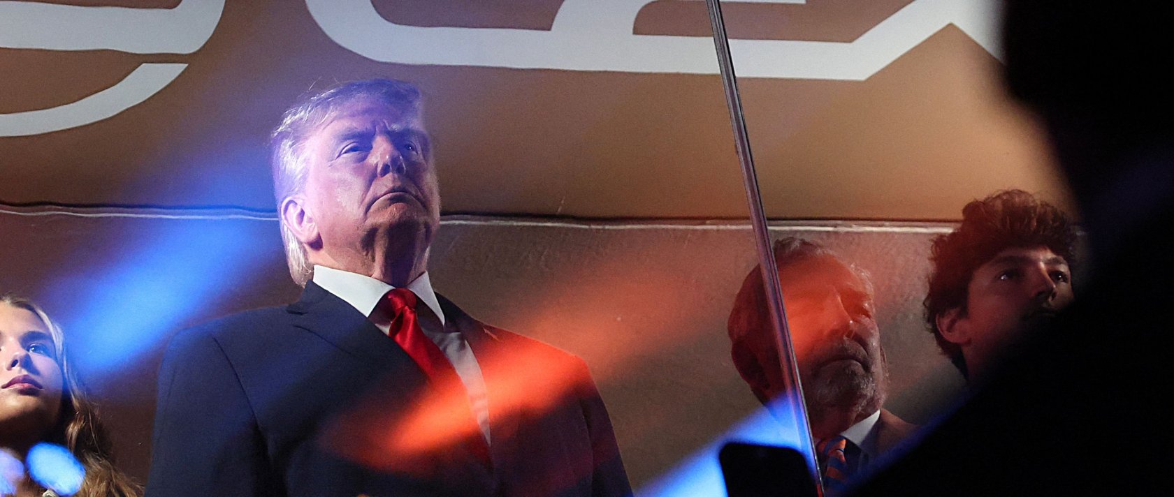 U.S. President Donald Trump watches the start of Game 3 of the NBA Finals between New York Knicks and San Antonio Spurs at Madison Square Garden, New York City, U.S., June 8, 2026. (AFP Photo)
