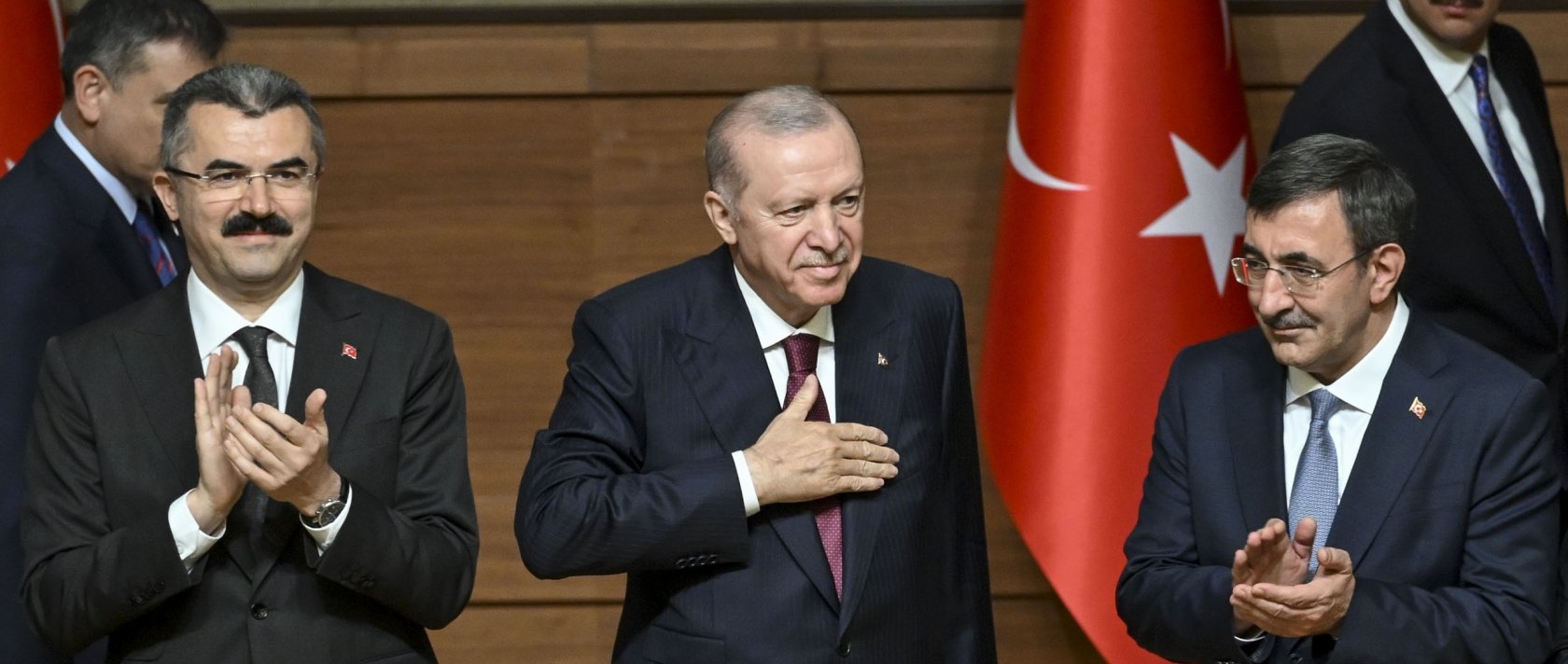 President Recep Tayyip Erdoğan greets the audience at the National Security Conference, Ankara, Türkiye, June 9, 2026. (AA Photo)