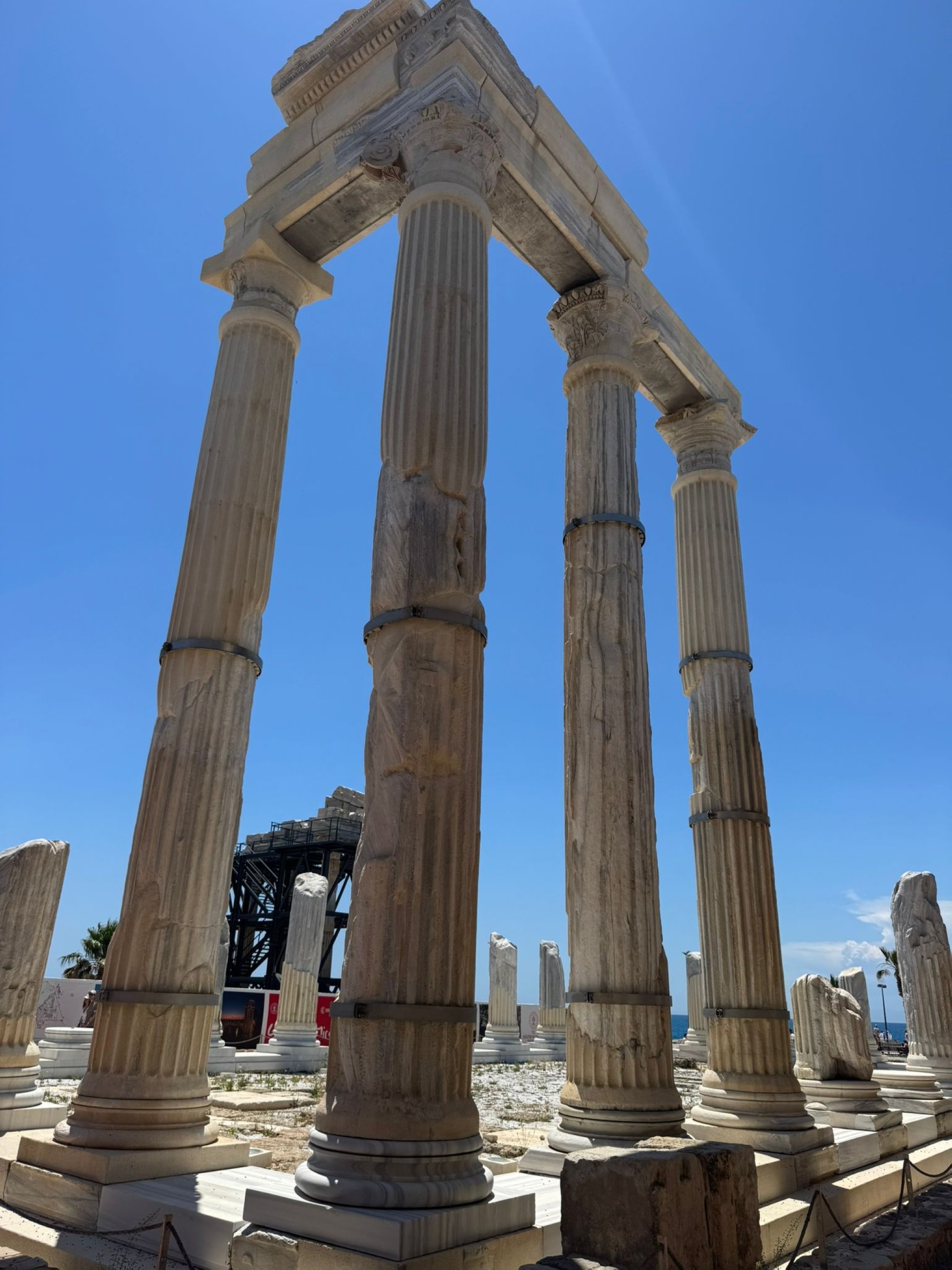 A view of the Temple of Apollo ruins in the ancient city of Side, Antalya, southern Türkiye, June 9, 2026. (Photo by Neslişah Yılmaz Hidayetoğlu)