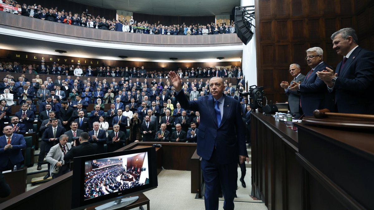 President Recep Tayyip Erdoğan greets AK Party members, Ankara, Türkiye, June 10, 2026. (AA Photo)