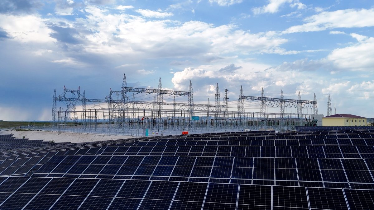 Solar panels and electricity grids are seen in Eskişehir province, central Türkiye, June 3, 2026. (AA Photo)